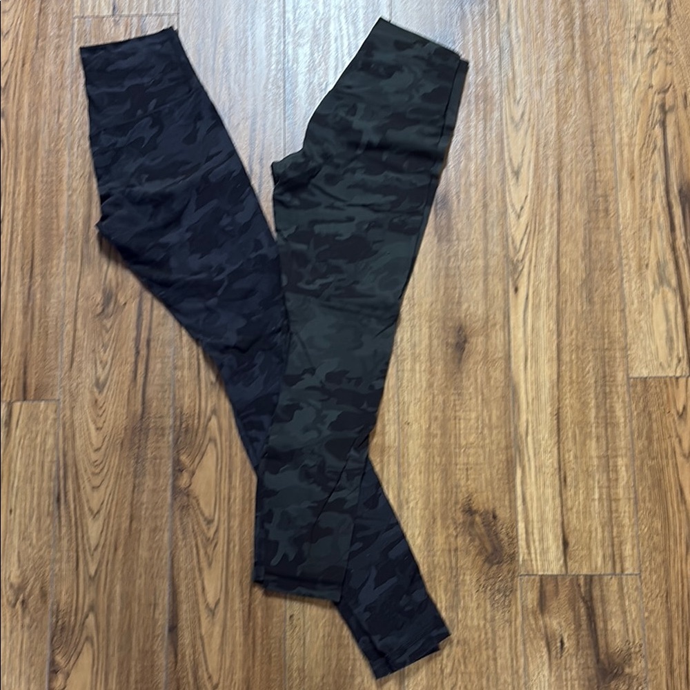 lululemon athletica Camo Leggings - Black and Green